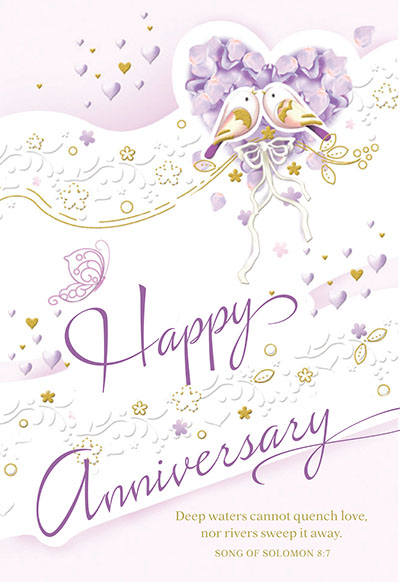 89044 wedding anniversary - 4 5/8" x 6 3/4" - Glitter